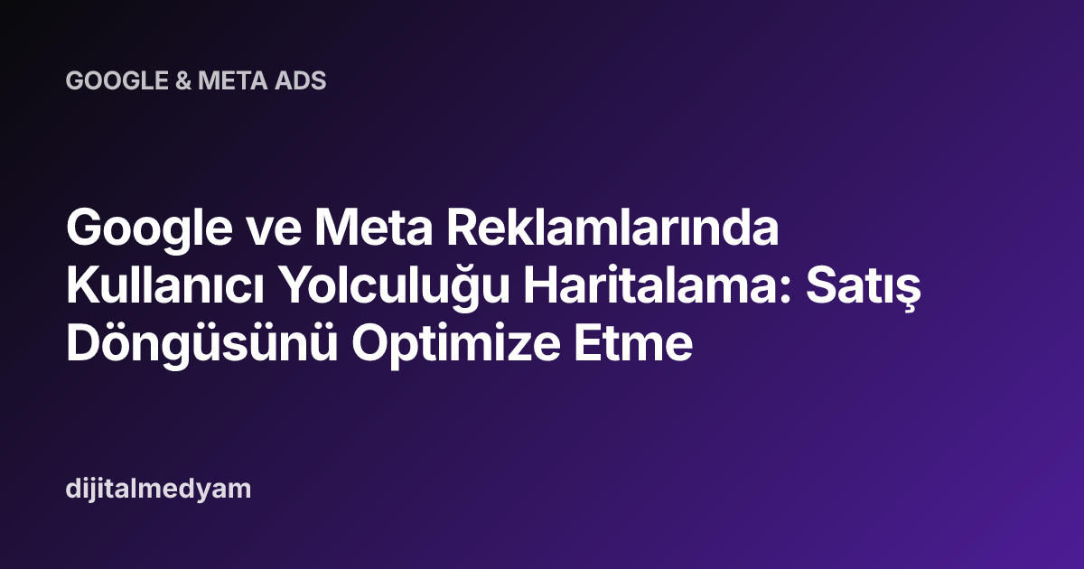 Google ve Meta Reklamlarında Kullanıcı Yolculuğu Haritalama: Satış Döngüsünü Optimize Etme