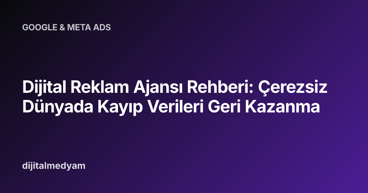 Dijital Reklam Ajansı Rehberi: Çerezsiz Dünyada Kayıp Verileri Geri Kazanma